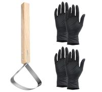 Katnetoly 3Pcs Raschietto per Pelli Strumento di Sfilettatura Coltello di Sfilettatura con Manico Lungo da 11,2 Pollici Coltello di Sfilettatura per Pelli, Forniture per la Lavorazione Delle Pellicce