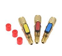 Katnetoly 3Pz / Set Valvole un Sfera Diritte per Refrigerante R410A nel Tubi di Ricarica CA 1/4 Pollici un 1/4 Pollici / 5/16 Pollici Femmina Valvola SAE