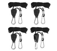 Katnetoly 4 Ganci per Corda per Carichi Pesanti Regolabili da 1/8 di Pollice - Ingranaggi Interni In Metallo Rinforzato Cricchetti per Lampade In Crescita Durevole Facile da Installare Facile da Usare