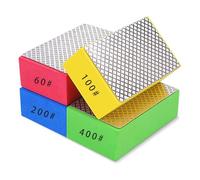 Katnetoly 4 Pacchi di Tamponi Diamantati per Lucidatura A Mano, Tamponi Diamantati per Lucidatura per Piastrelle In Legno, Vetro, Pietra (Grana 60/100/200/400)