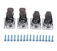 Katnetoly 4 Pack 1 pollice Ruote a basso profilo Ruote in gomma morbida girevole con 360 gradi Piastra superiore 100 lb capacita' totale per il Set di 4 (2 con freno e 2)