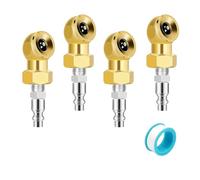 Katnetoly 4 Pezzi da 1/4 di Pollice Mandrino Ad Aria Mandrino A Pressione per Pneumatici Mandrino Ad Aria Portatile per Compressore Manometro di Gonfiaggio