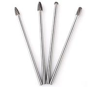 Katnetoly 4 Pezzi Kit di Frese In Carburo di Tungsteno con Gambo Lungo, Punte da 6 mm, Gambo Lungo da 155 mm, Collettore di Aspirazione e Scarico Fuso