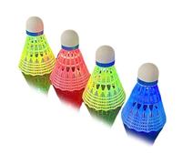 Katnetoly 4 Pezzi Palline da Badminton Luminose LED in Plastica Espansa Sport Badminton Volano Luminoso Set Badminton Multicolore
