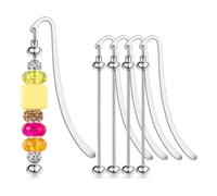 Katnetoly 4 Pezzi Segnalibri con Perline Segnalibri Fai da Te In Metallo con Strisce Vuote Segnalibro Moderno con Perline Gioielli Artigianali Ornamenti Pendenti Regali Durevoli Facili da Usare