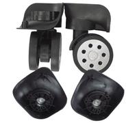 Katnetoly 4 Pezzi/Set di Ricambio per Valigie per Bagagli, Ruote Girevoli Universali, Ruote Nere A Doppio Rullo per Esterni