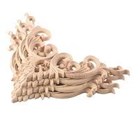Katnetoly 4 Pezzi/Set Legno Intagliato Angolo Onlay Applique Non Verniciato Telaio Decalcomania per Mobili per La Casa Decorazione 15 Cm