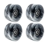 Katnetoly 4 Ruote per Pattini Un Rotelle con Cuscinetti per Pattinaggio Un Doppia e Skateboard 32 Mm X 58 Mm 82 A, Nero