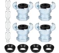 Katnetoly 4 Set di Raccordi per Tubo 'Aria In NPT, Accoppiamento Universale A 2 Alette, Raccordo Chicago per Estremità Femmina e (3/4 Pollici, Estremità Femmina) Installazione Semplic