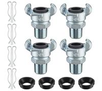 Katnetoly 4 Set di Raccordi per Tubo 'Aria NPT, Accoppiamento Universale A 2 Alette, Raccordo Chicago per Estremità Femmina e (Estremità, 3/4 Pollici) Facile da Usare