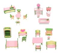 Katnetoly 4 Set Legno Dollhouse Miniature Furniture Puzzle Modello Bambini Giocattoli per Bambini