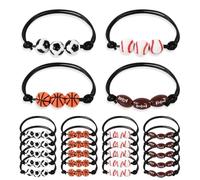 Katnetoly 40 Pezzi Braccialetto con Ciondoli Perline di Calcio, Basket, Bambini, Sport, Tema, Compleanno, Decorazione, Regalo PinataFiller