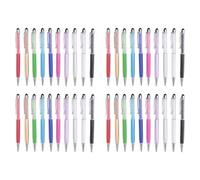 Katnetoly 40Pcs Penna un Sfera di Bulk Shiny 2 nel 1 Slim Crystal Screen Stilo Penna un Sfera con Inchiostro Gel Nero con Glitter