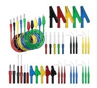 Katnetoly 41PCS Kit Cavi di Prova per Multimetro Spina A Banana da 4 mm A Clip A Coccodrillo di Prova con Sonde Perforanti Clip A Coccodrillo Durevole Facile Installazione