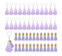 Katnetoly 48 Pezzi in Acrilico in Acrilico Grezzi Kit Vuoti Trasparenti Acrilico Cheer Megafono con Nappa Viola