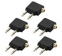 Katnetoly 5 PCS Adattatore Jack da 3,5 mm per Cuffie Audio, Convertitore Adattatore con Connettore per Auricolari In Plastica e Metallo, Ideale per Viaggi In Aereo