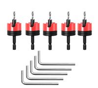 Katnetoly 5 Pezzi Punta da Trapano Svasata con Gambo da 8 mm Punta per Fresa per La Lavorazione del Legno Punta per Trapano con Limitatore di Nucleo Punta per Fresa Apri Foro