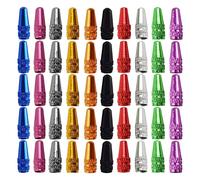 Katnetoly 50 PCS Tappo per Valvola Presta per Bicicletta Tappo per Valvola Presta in Alluminio per Bicicletta Tappi per Pneumatici per Bici da Bicicletta Tappi Antipolvere Stile Francese