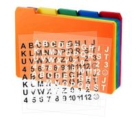 Katnetoly 50 Pezzi di Kit Guida per Schede Indice, con Alfabeto, Divisori per Schede, Set di Autoadesivi con Numeri (Colori Misti, 3 X 5 Pollici)