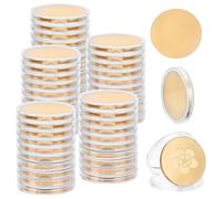 Katnetoly 50 Pezzi di Monete Vuote per Incisione, Monete In Metallo, Monete Vuote da 40 mm/1,57 Pollici, Etichette Rotonde con Bordo Filettato