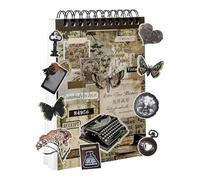 Katnetoly 50 Pezzi di per Scrapbooking e Journaling Vintage, per Album di Ritagli, Washi Vintage Pretagliati Marroni