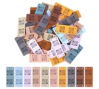 Katnetoly 50 Pezzi Etichetta In Pelle PU Etichetta Fatta A Mano Etichetta In Ecopelle Etichetta In Rilievo Abbellimento Maglia Parti di Ricambio Fai da Te