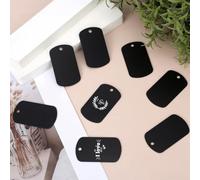 Katnetoly 50 Pezzi Grezzi per Stampaggio Metallo Neri per Stampaggio, Grezzi per Incisione Grezzi per Stampaggio Alluminio Targhetta per Cani Vuota Facile da Installare Facile da Usare