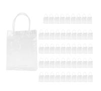 Katnetoly 50 Sacchetti Regalo in PVC Trasparente con Manici Sacchetti di Plastica Riutilizzabili in Involucro di Plastica Borsa per La Spesa Trasparente per La Festa di Natale