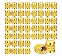 Katnetoly 50 Tappi Svasati In da 1/4 di Pollice, Cappucci In Massiccio con Guarnizione O-Ring In Neoprene, Cappucci per Valvole HVAC SAE da 1/4 di Pollice