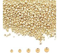 Katnetoly 500 Pezzi di Perline Distanziatrici Dorate, Perline per Braccialetti Rotondi, Perline in Metallo Liscio Cuciture, per Gioielli DIY, Braccialetti, Collane