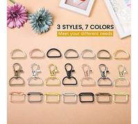 Katnetoly 56 Pezzi Hardware Borsa Ganci per Borsa Moschettoni Moschettoni Fermagli Girevoli nel Metallo con Anelli Un D e Fibbia Scorrevole