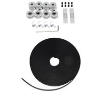 Katnetoly 5Mx6Mm Cinghia Dentata + 4 Pezzi 20 Denti 5Mm Puleggia Diametro Interno + 4 Pezzi Tendicinghia + 4 Pezzi Tenditore Molla di Tensione + 2 Pezzi Supporto Pinza Ingranaggi ECC