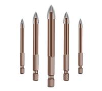 Katnetoly 5PCS Punta da Trapano per Cemento In Titanio con Punte del Trapano A Forma di Triangolo con Attacco Esagonale 5PCS 5 6 8 10 12mm Bit In Titanio