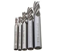 Katnetoly 5PZ/Set Fresa un Codolo Cilindrico 4 Taglienti Hss Punta 4/6/8/10 / 12Mm per Utensile Di Fresatura Cnc