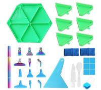 Katnetoly 6 Kit di Vassoi per Pittura con A Griglia Piastra Esagonale per Trapano di Grande capacità Penna per Pittura con Diamanti Punto Croce Artistico,F
