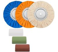 Katnetoly 6 Pezzi 8 Pollici Airway Lucidatura Ruota In Alluminio Kit di Lucidatura Ruota Flangia di Sicurezza In Diametro 5/8 Pollici Albero per Smerigliatrice Angolare