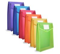 Katnetoly 6 Pezzi A4 Portafogli In Plastica Portafogli con Bottoni Automatici Tasche per Documenti Busta Cartella con Chiusura A Slot per Carte