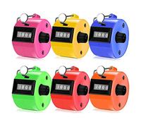 Katnetoly 6 Pezzi Contatore a Mano Contatore Meccanico a 4 Cifre con Palmo Clicker Contatore Manuale a Colori Assortiti con in Metallo