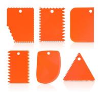 Katnetoly 6 Pezzi di Raschietto per Argilla In Plastica, Strumenti per Ceramica, Set di Raschietti per Argilla In Plastica Intagliata, Coltello per Scultura In Argilla Morbida, Arancione