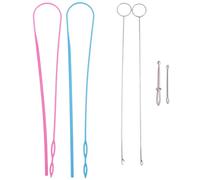 Katnetoly 6 Pezzi Kit Passante per Cucire, Gancio Girevole Ad Infila Flessibile con Coulisse Pinzette nel Metallo Strumento Girante Ad Lungo con Fermo