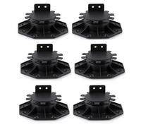 Katnetoly 6 Piedistalli di Supporto per Travetti, Piedistallo di Supporto per Terrazze e Pavimenti Regolabili per Ponte, Base In Legno