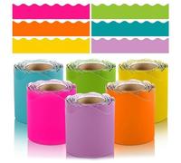 Katnetoly 6 Rotoli da 198 Piedi Bordi per Bacheca per Aula, Bordi Smerlati In Rotolo di Carta, per Decorazioni per Aule, Decorazioni per la Casa, Feste Facili da Usare