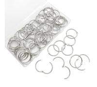 Katnetoly 60 Anelli per Raccoglitori A Fogli Sciolti da 1 Pollice, Anelli per Raccoglitori In Acciaio Placcato Nichel, Anelli per Libri In Metallo