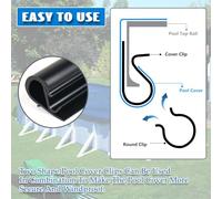 Katnetoly 60 Clip per Copertura Piscina Invernale per Clip per Copertura Piscina A 2 Forme