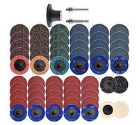 Katnetoly 60 Dischi In Ossido di Alluminio Dischi Abrasivi Dischi Abrasivi A Cambio Rapido da 2 Pollici con Supporti da 1/4 di Pollice, Condizionamento Della Superficie Della Smerigliatrice