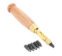 Katnetoly 6Pcs Strumento per Rilegatura nel Pelle per Perforazione un Vite, Perforatore per Carta, Punzoni per, 6 Punte 1,5 M 2 Mm 2,5 Mm 3 Mm 3,5 M 4 Mm