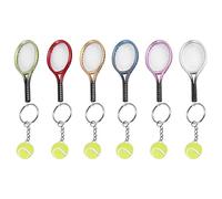Katnetoly 6PZ Mini Tennis Racket Ball Ciondolo Borsa Accessori per Borsa Sport pubblicità Fans Souvenir