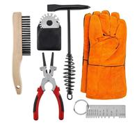 Katnetoly 7 Pezzi Antigraffio per Saldatura Strumento Rimozione Scorie, Set di Strumenti per Rimozione Delle Scorie di Saldatura con Misuratori Spessore Lamiera