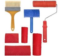 Katnetoly 7 Pezzi di Kit per Lo Strumento di Legno Grana Strumento di Pittura di Legno Grana Set di Grano di Legno Strumento di Testura di Legno Fai da Te Modello di Pittura Rullo