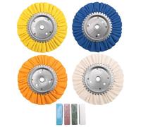 Katnetoly 8 Pezzi 8 Pollici Airway Lucidatura Ruota In Alluminio Kit di Lucidatura Ruota Flangia di Sicurezza In Diametro 5/8 Pollici Albero per Smerigliatrice Angolare